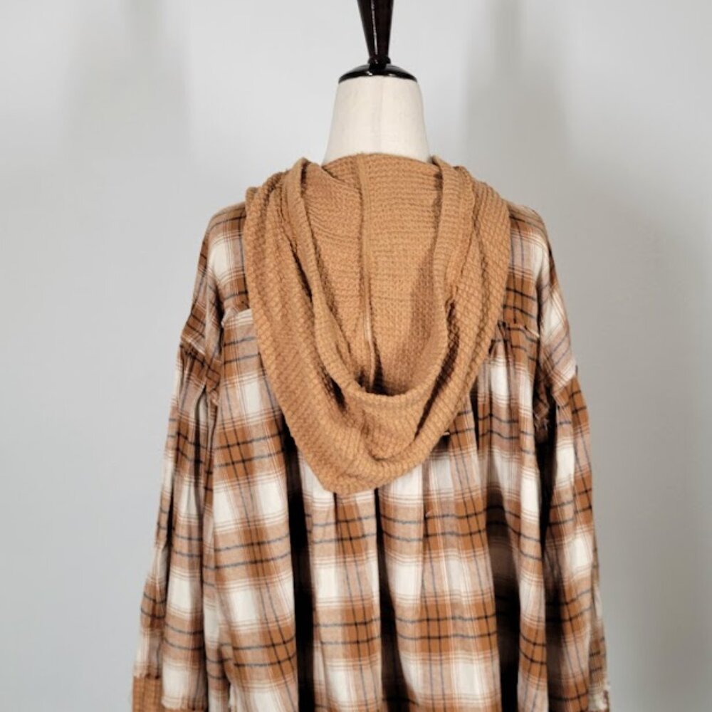 MISS ME  hooded plaid crop top Sz M NEW - Picture 8 of 12